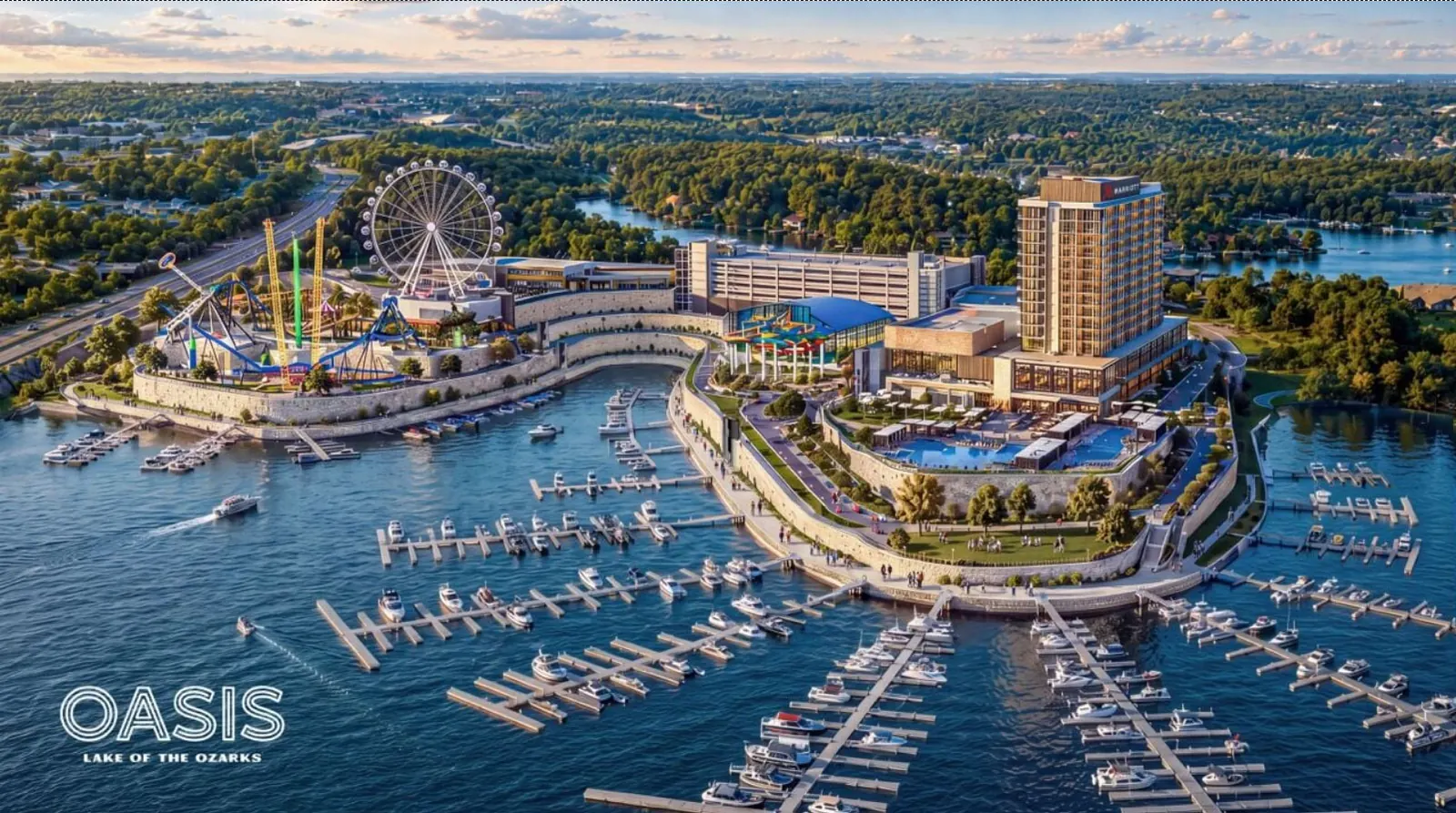 Rendering of the future Oasis Entertainment District
